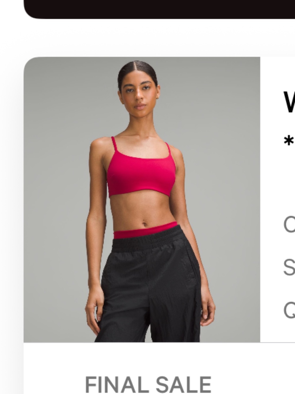 Lululemon Wunder Train Strappy Racer Bra
*Light Support, C/D Cup
